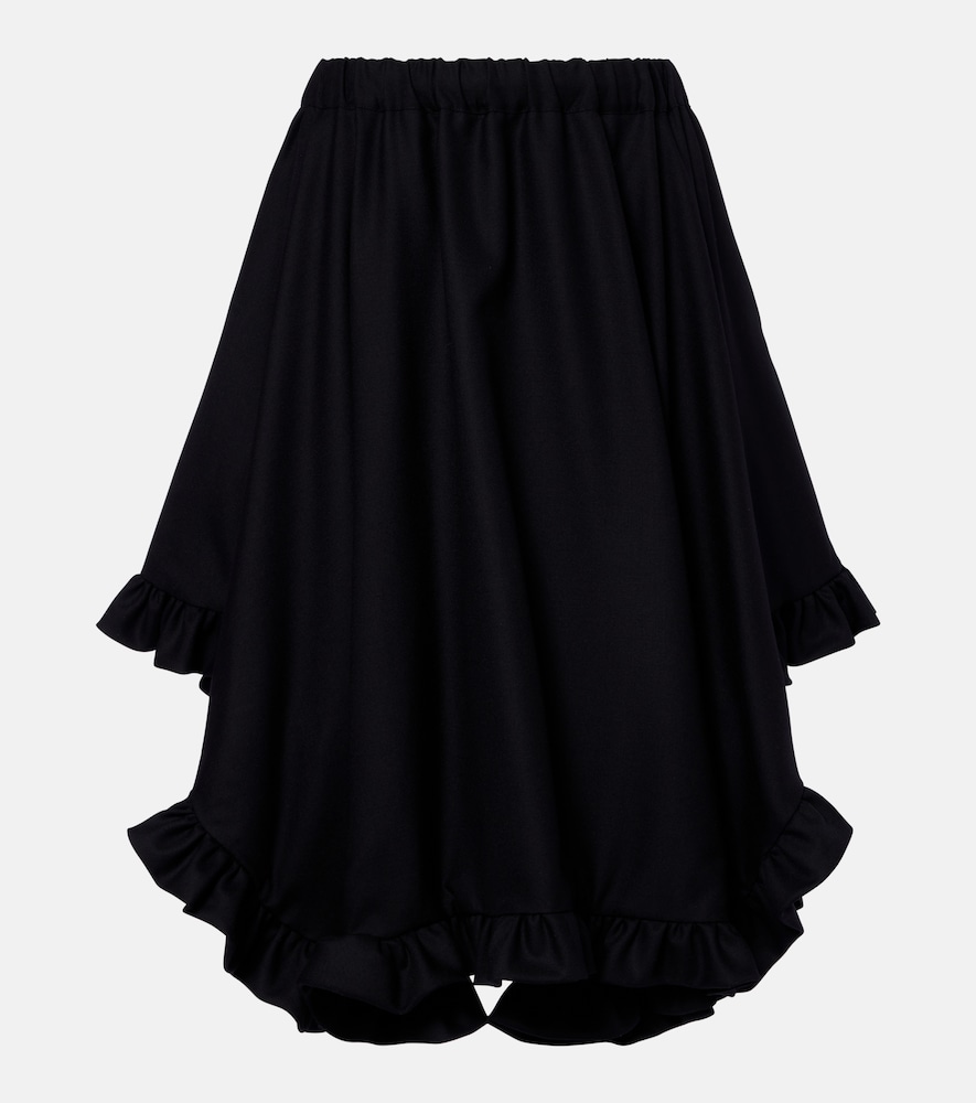 Noir Kei Ninomiya Ruffled Tiered Wool Midi Skirt