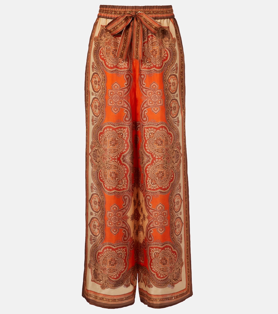 Zimmermann Mahon Paisley Silk Palazzo Pants