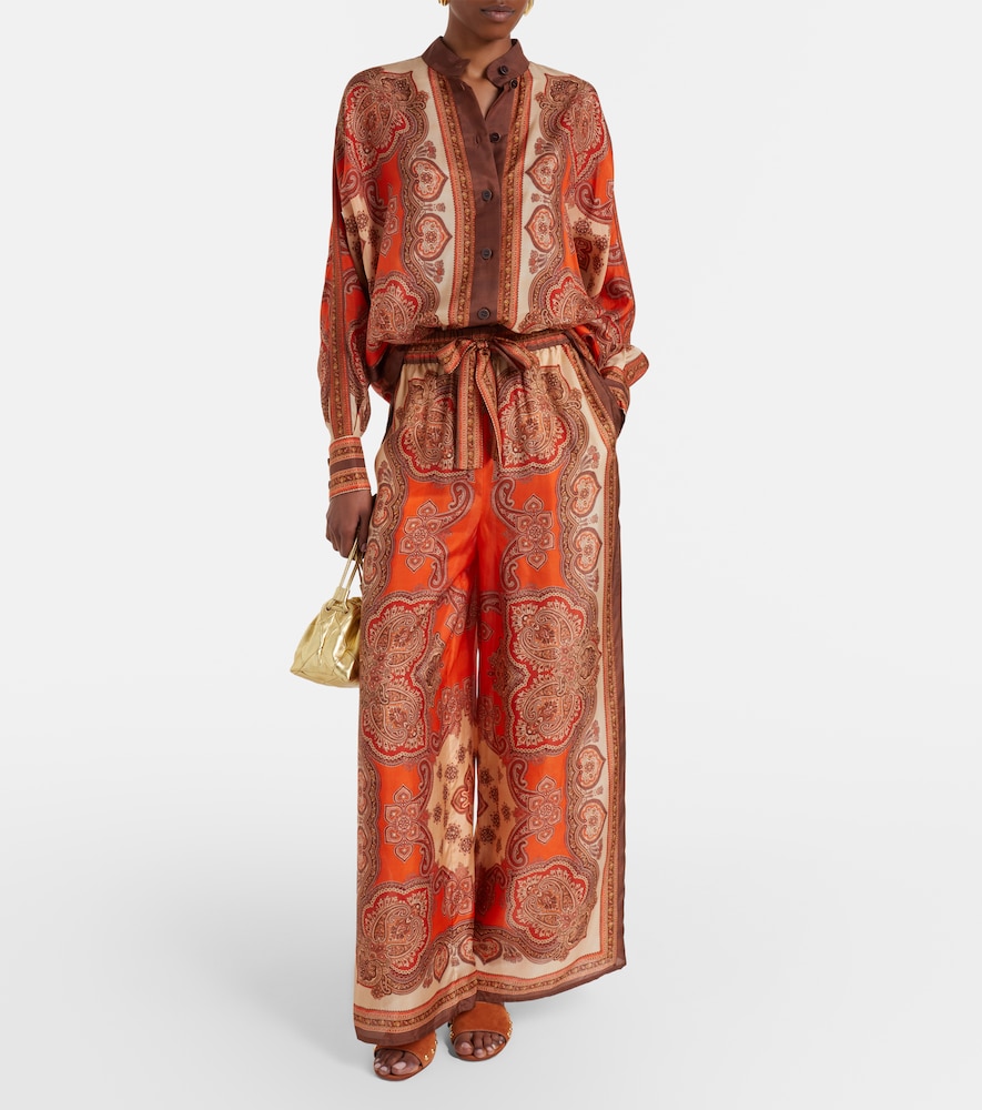 Zimmermann Mahon paisley silk palazzo pants