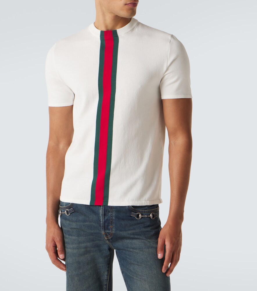 Web Stripe Cotton T-Shirt