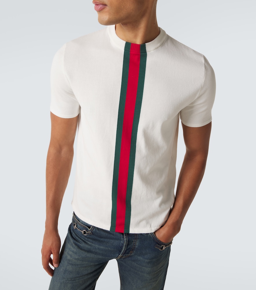  Gucci Gucci Camiseta De Algodón Con Web 