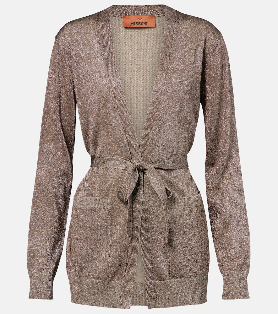 Cardigan a portafoglio con lamé