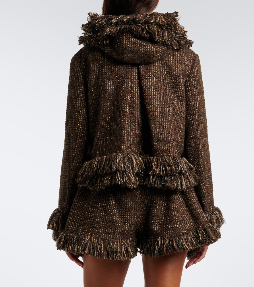 Fringed Wool-Blend Tweed Jacket