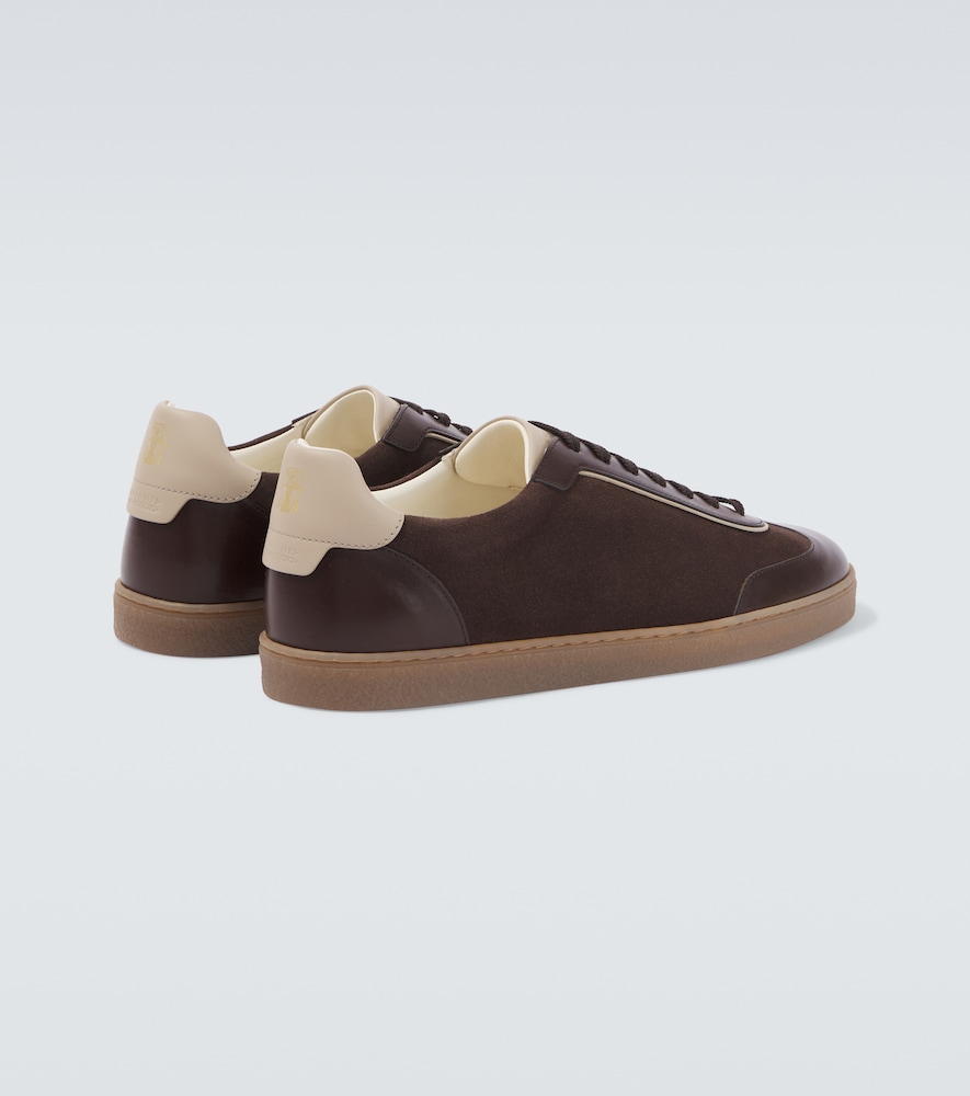  Brunello Cucinelli Brunello Cucinelli Leather-trimmed Suede Sneakers 