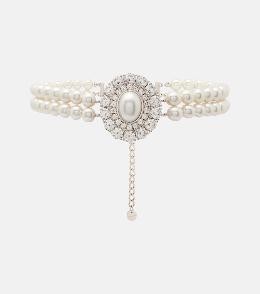 Kristallverzierter Choker mit Zierperlen
