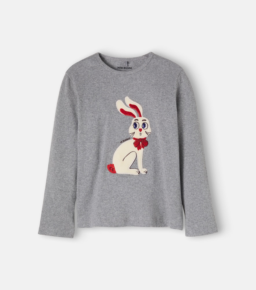 Besticktes T-Shirt aus einem Baumwollgemisch
