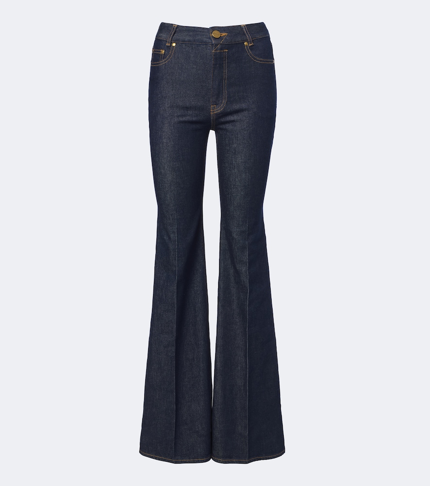 Jeans flared con ricamo