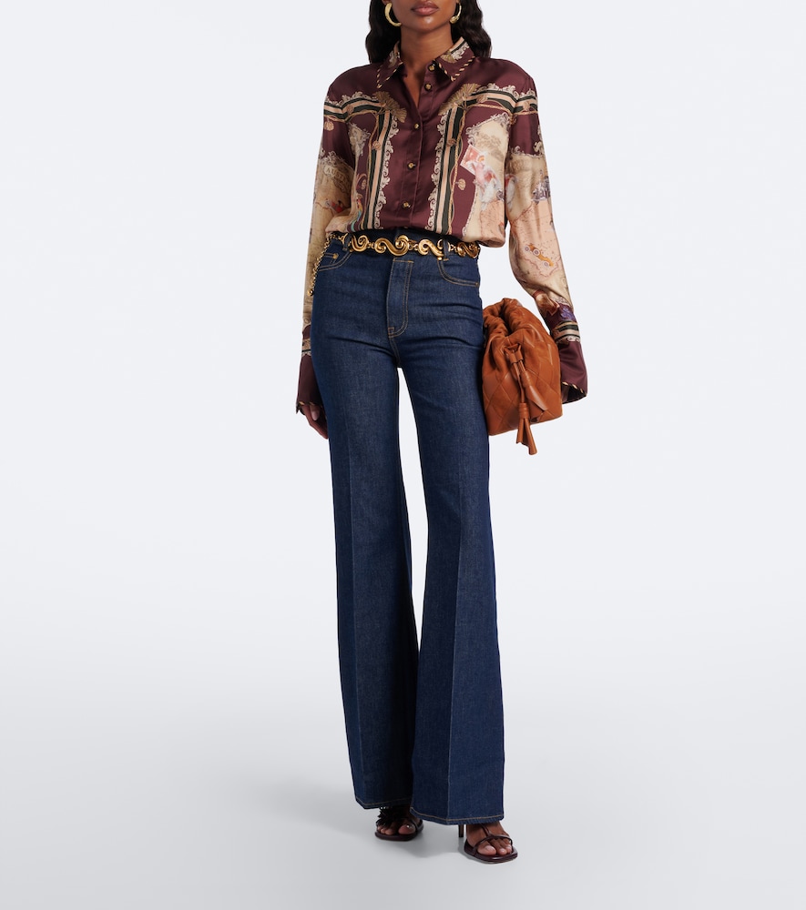 Embroidered Flared Jeans