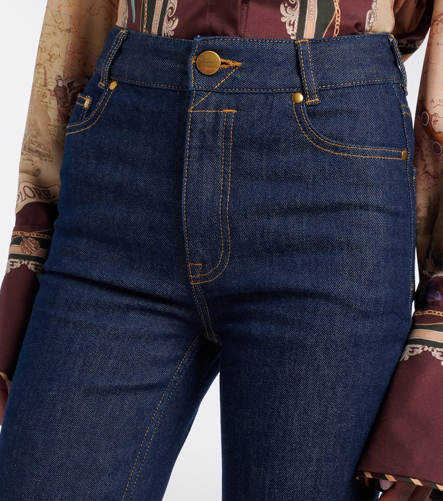 Embroidered Flared Jeans