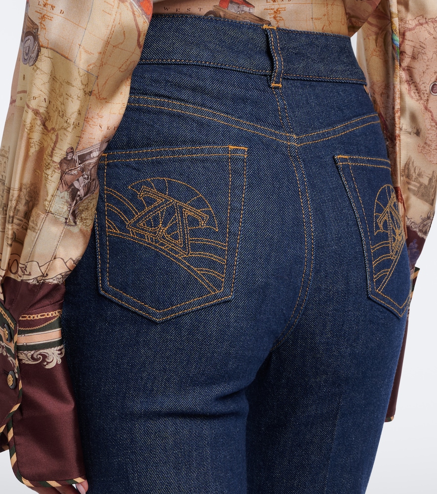 Embroidered Flared Jeans