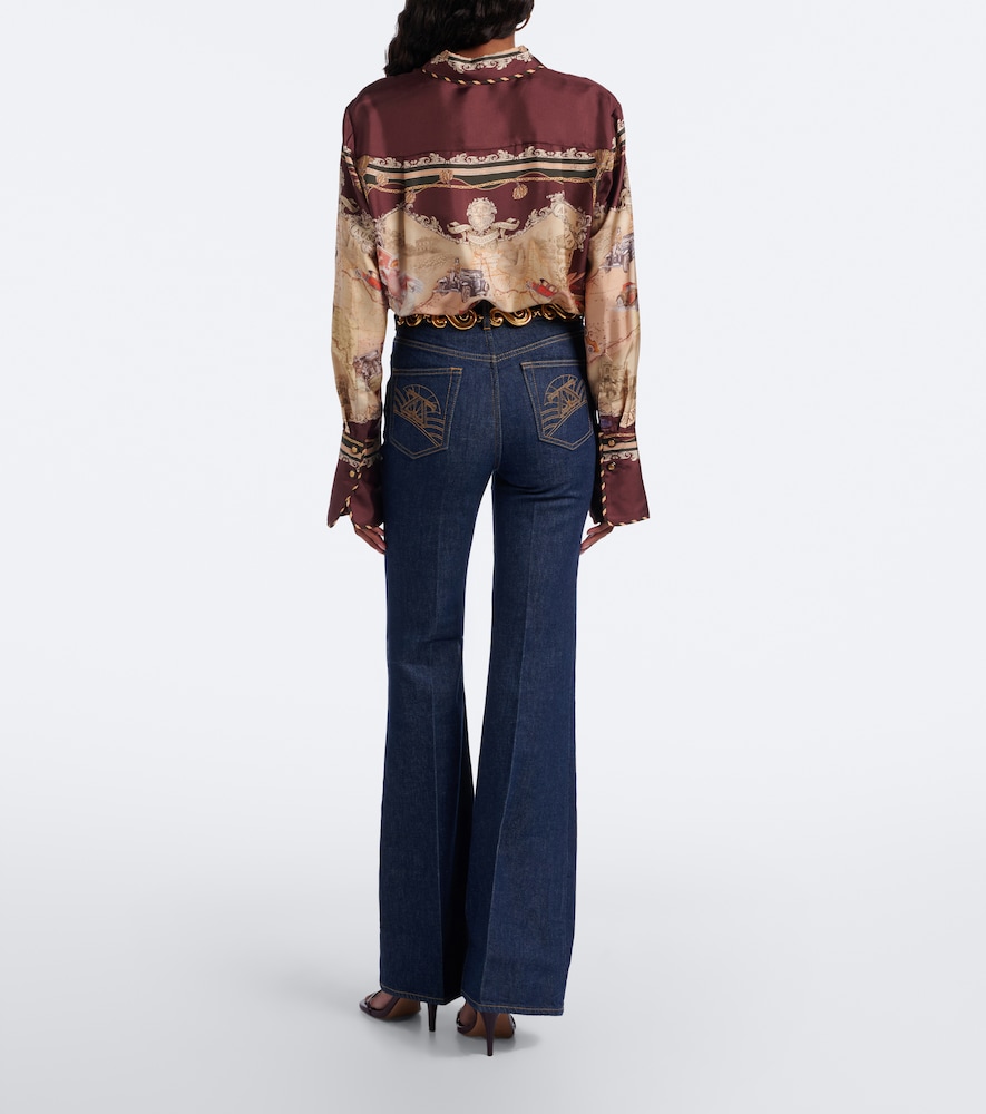 Embroidered Flared Jeans