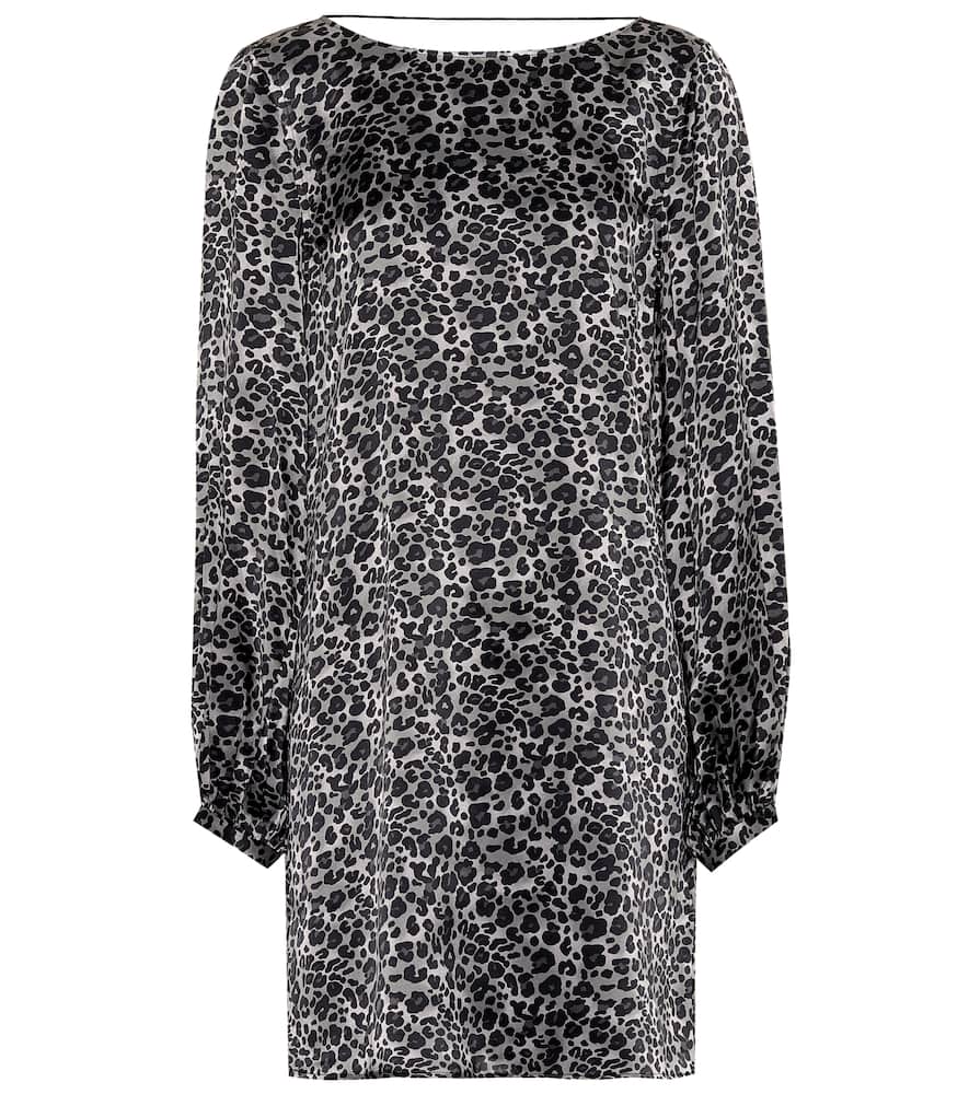 Click to view more detailed imagery on our partner's website Equipment Zipporah Leopard Print Dress In Grey