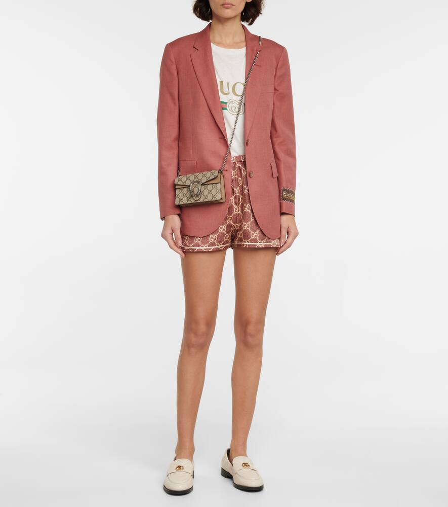 Shop Gucci Gg Silk Twill Shorts In Sweet Berries/rose B