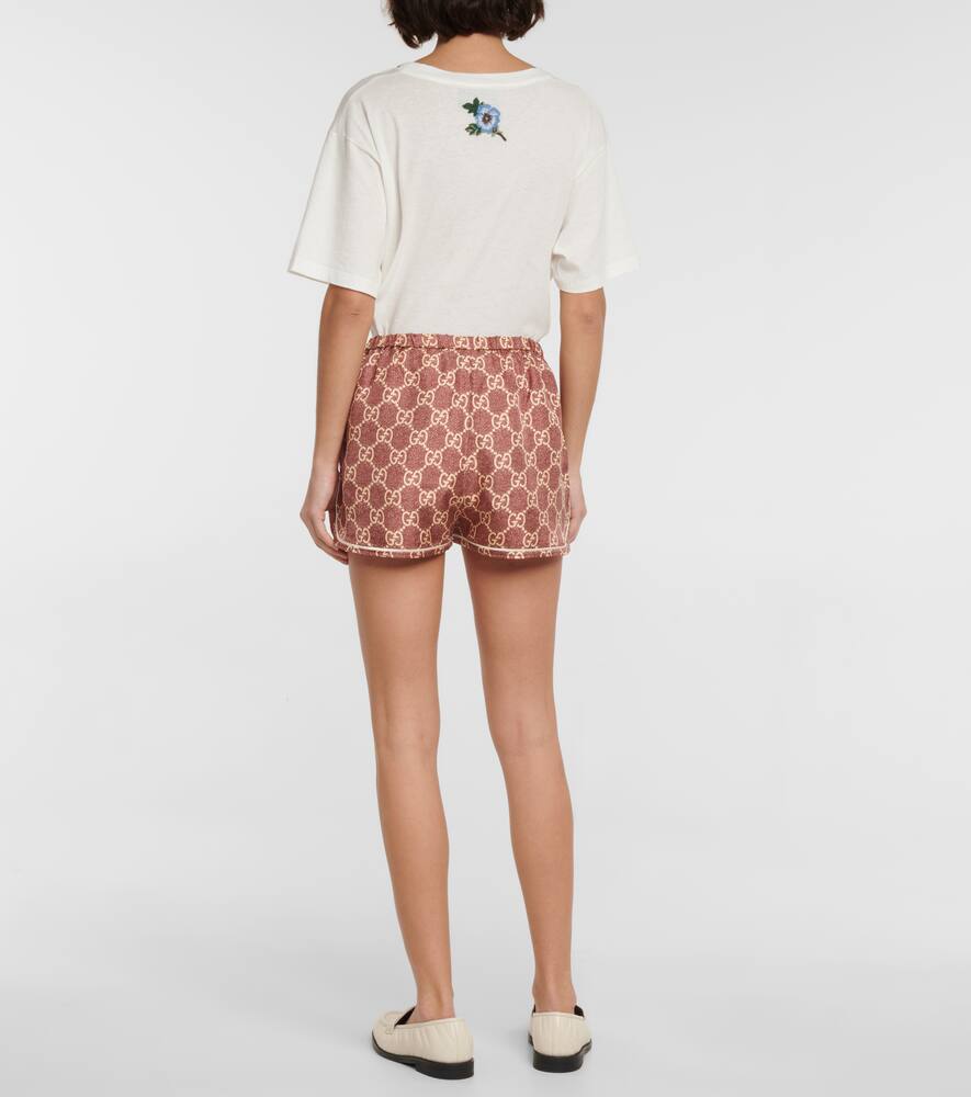 Shop Gucci Gg Silk Twill Shorts In Sweet Berries/rose B