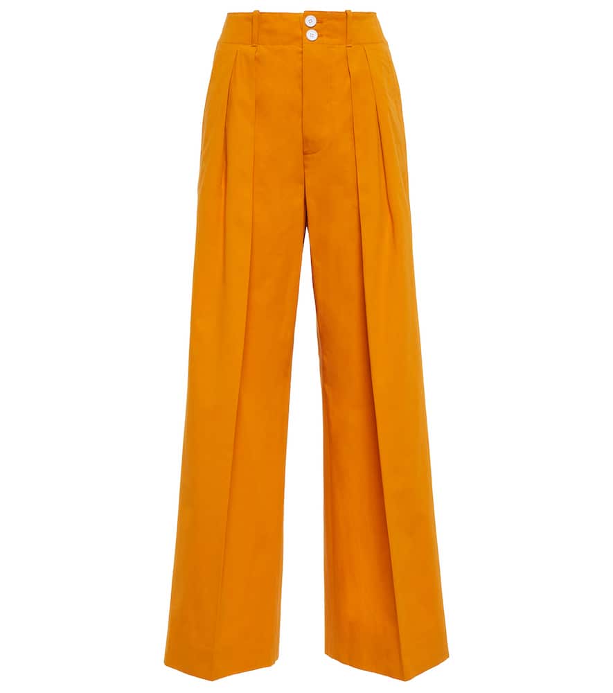 Plan C Cotton high-rise wide-leg pants