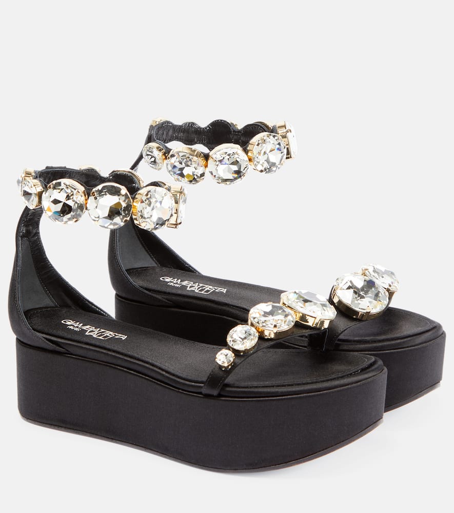 Giambattista Valli Embellished satin platform sandals