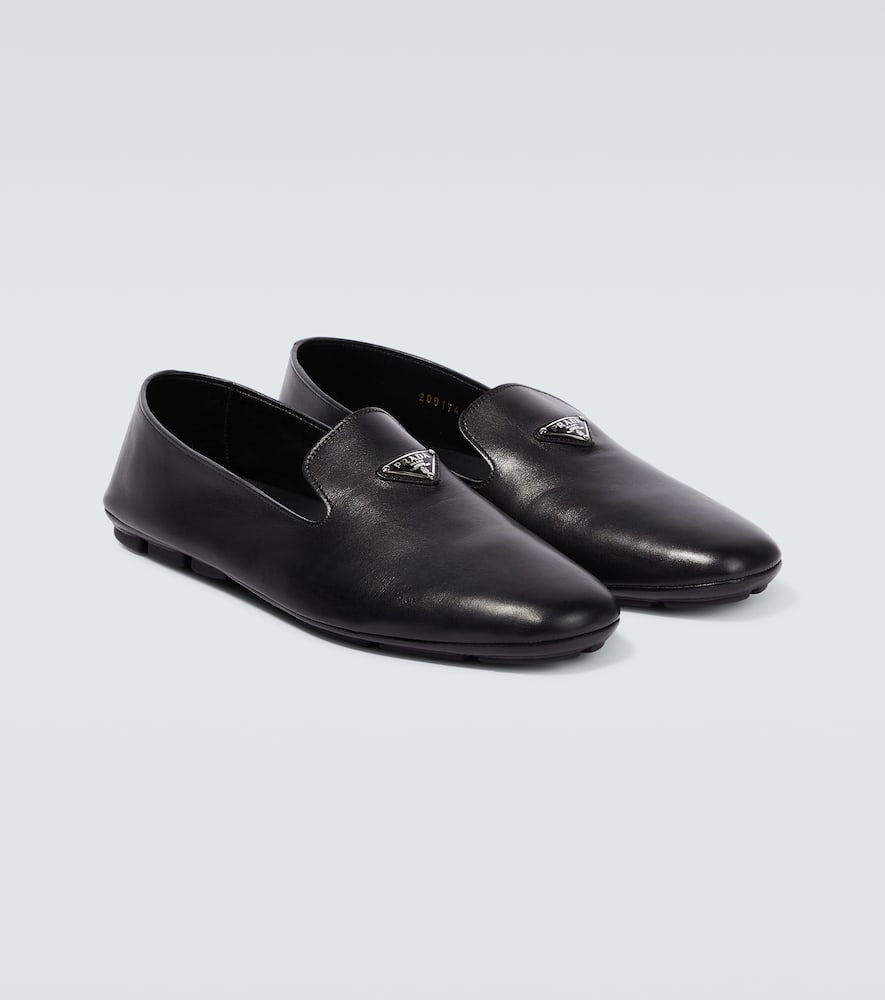Prada Versatile Round Toe Suede Loafers In Nero