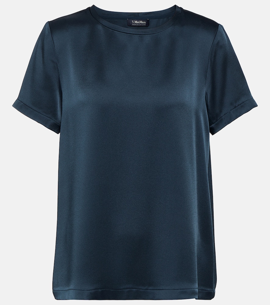 Shop 's Max Mara Rebecca Satin Top In Blue