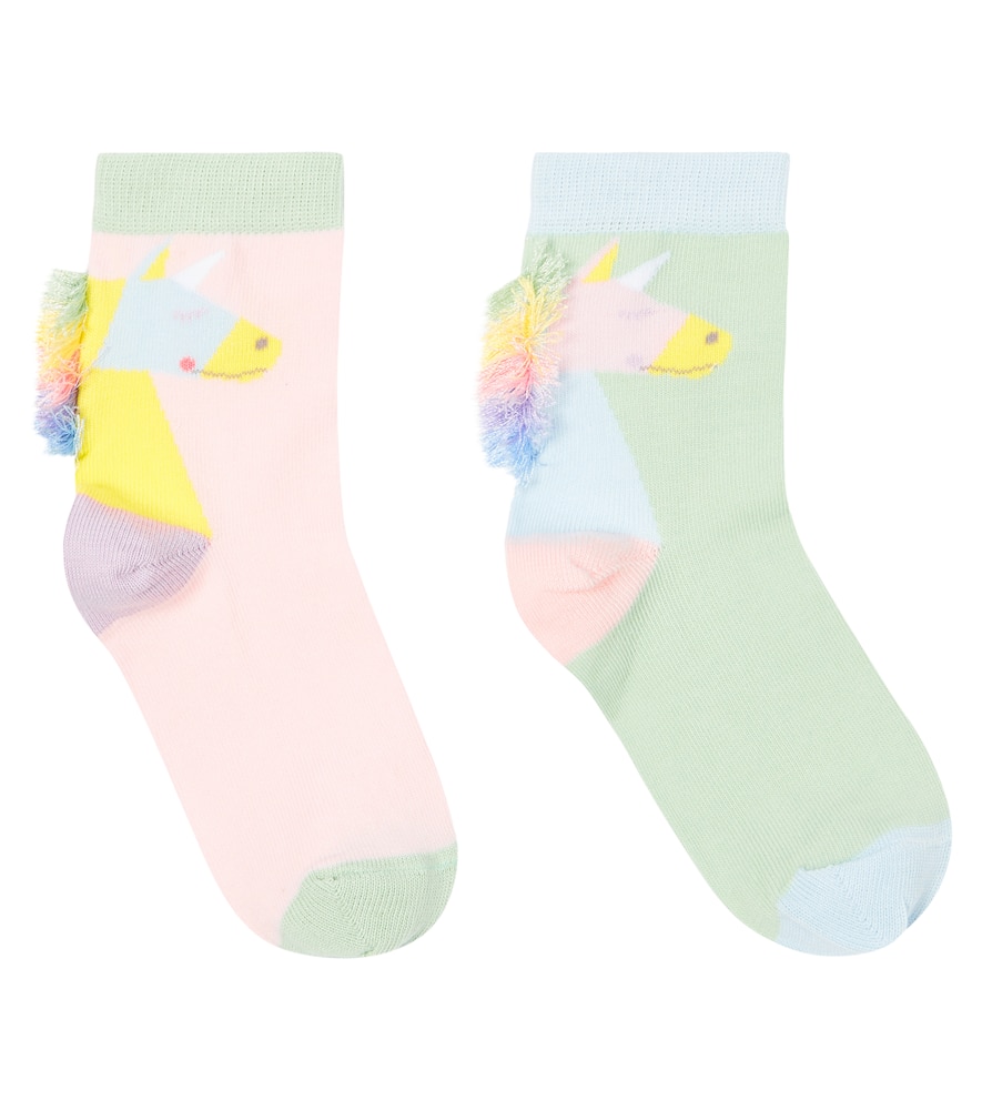 Stella Mccartney Kids' Printed Cotton-blend Socks In Multicoloured