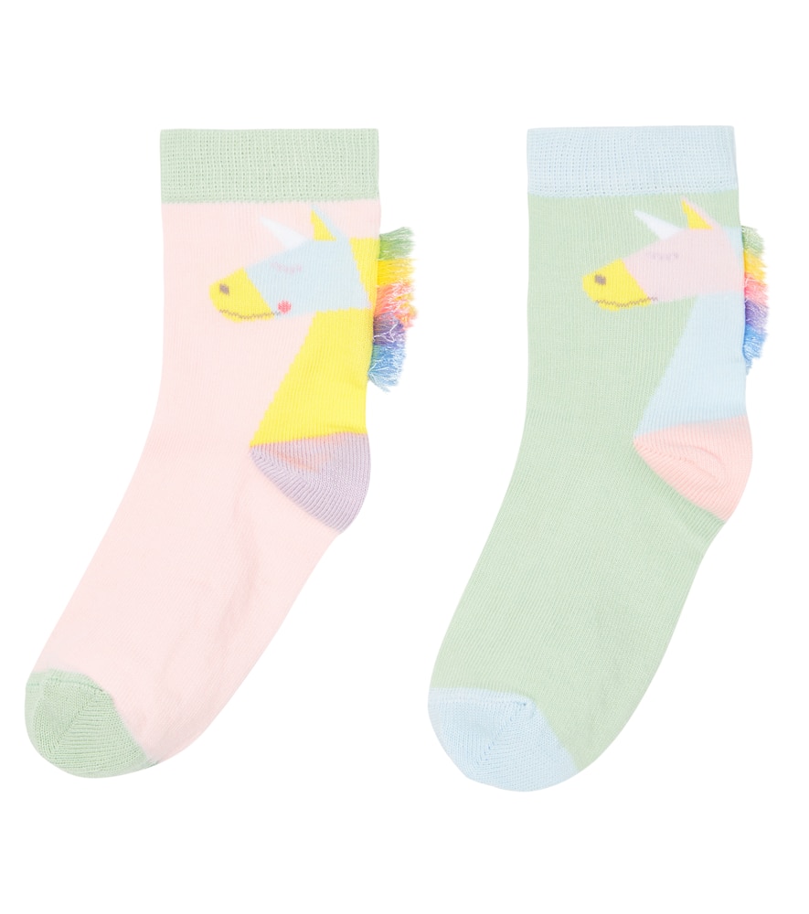 Stella Mccartney Printed Cotton-blend Socks In Multicoloured