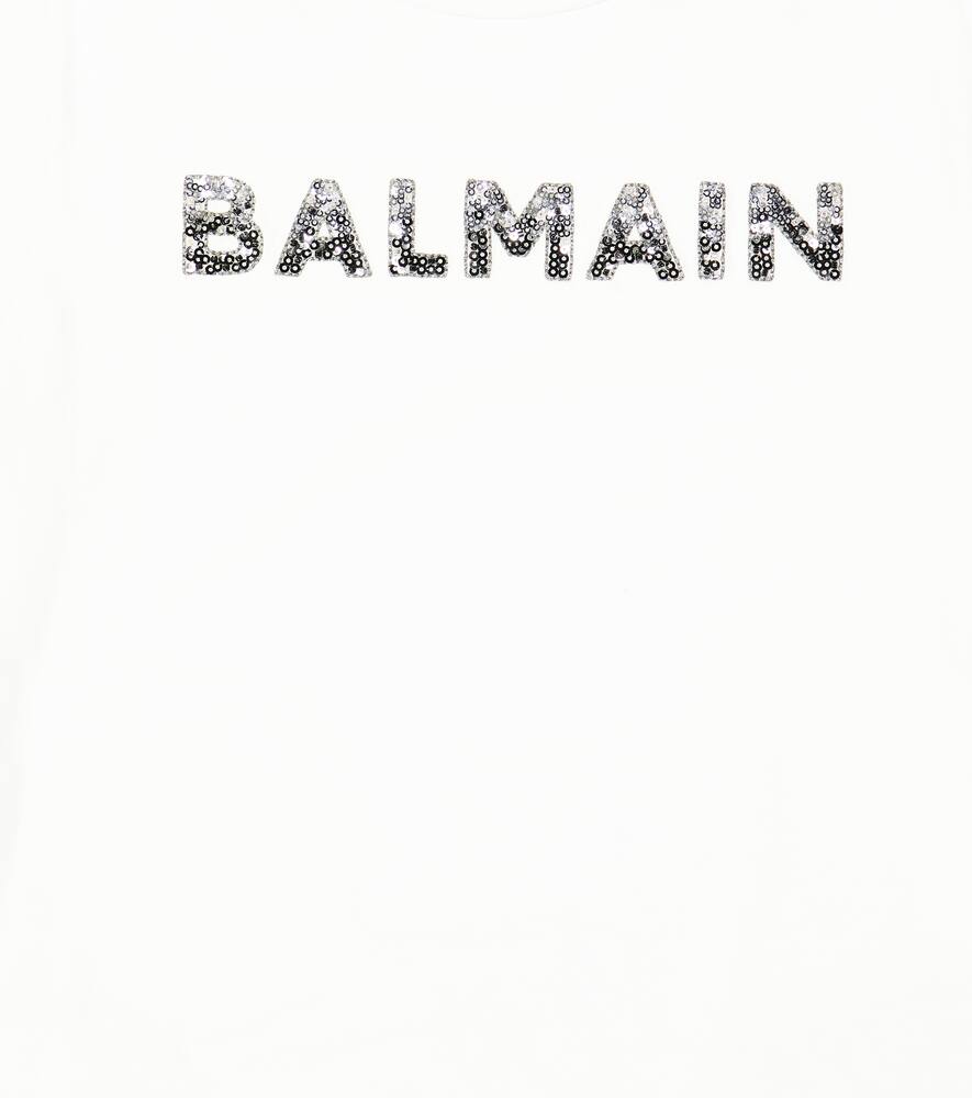 Balmain Logo Cotton Jersey T-shirt In White