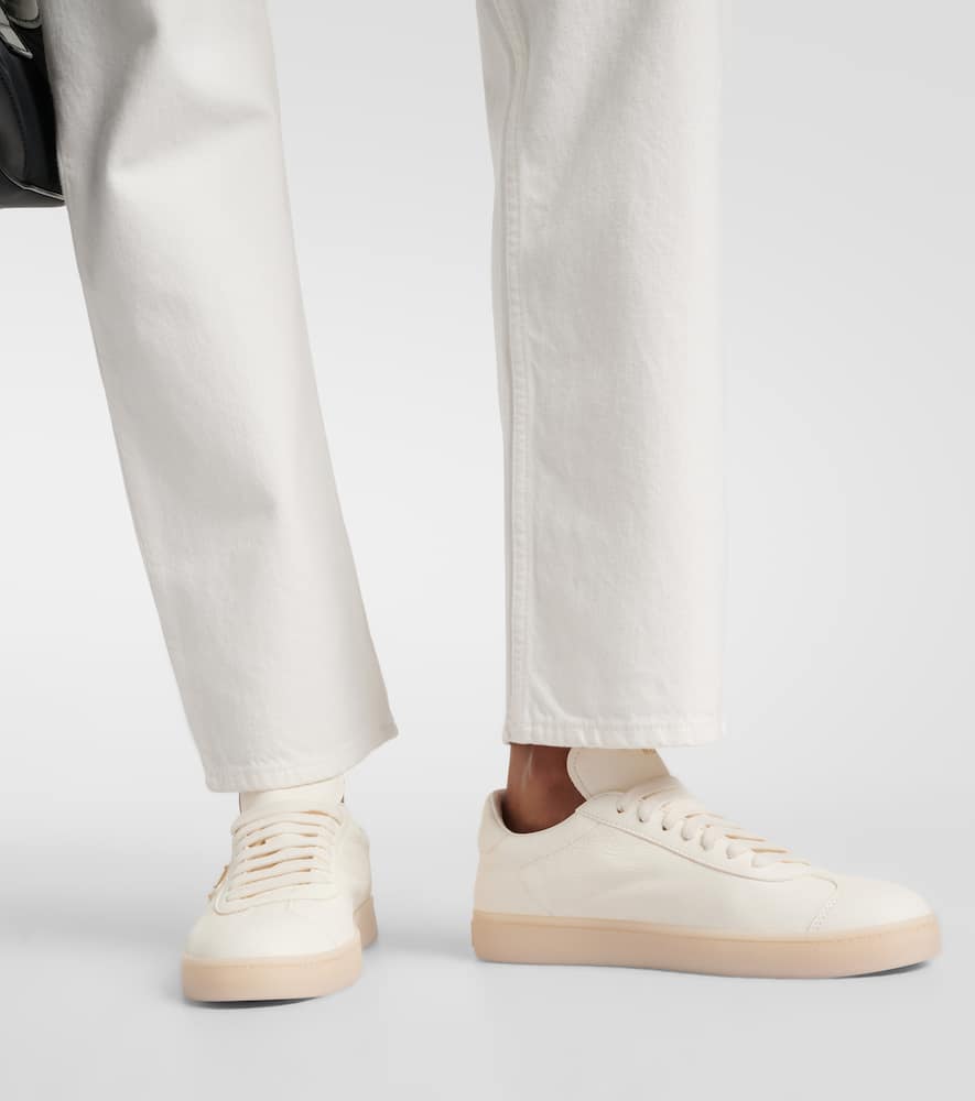 Prada Downtown Leather Sneakers In White
