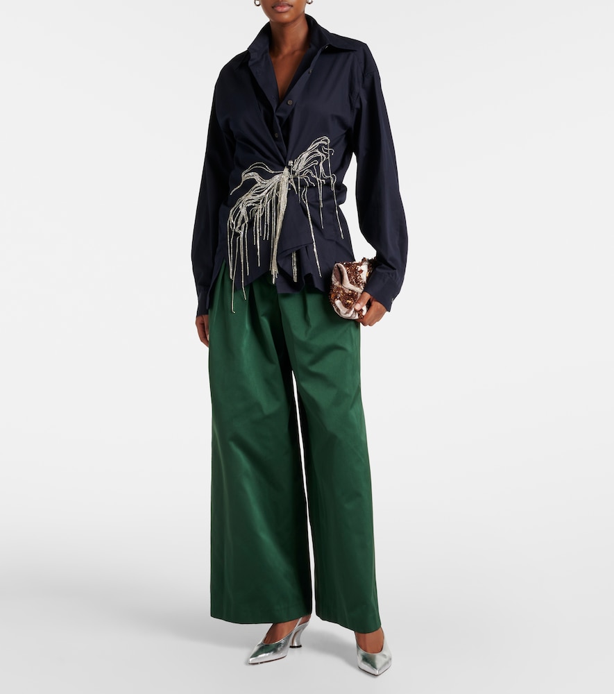 Draped Cotton Gabardine Shirt