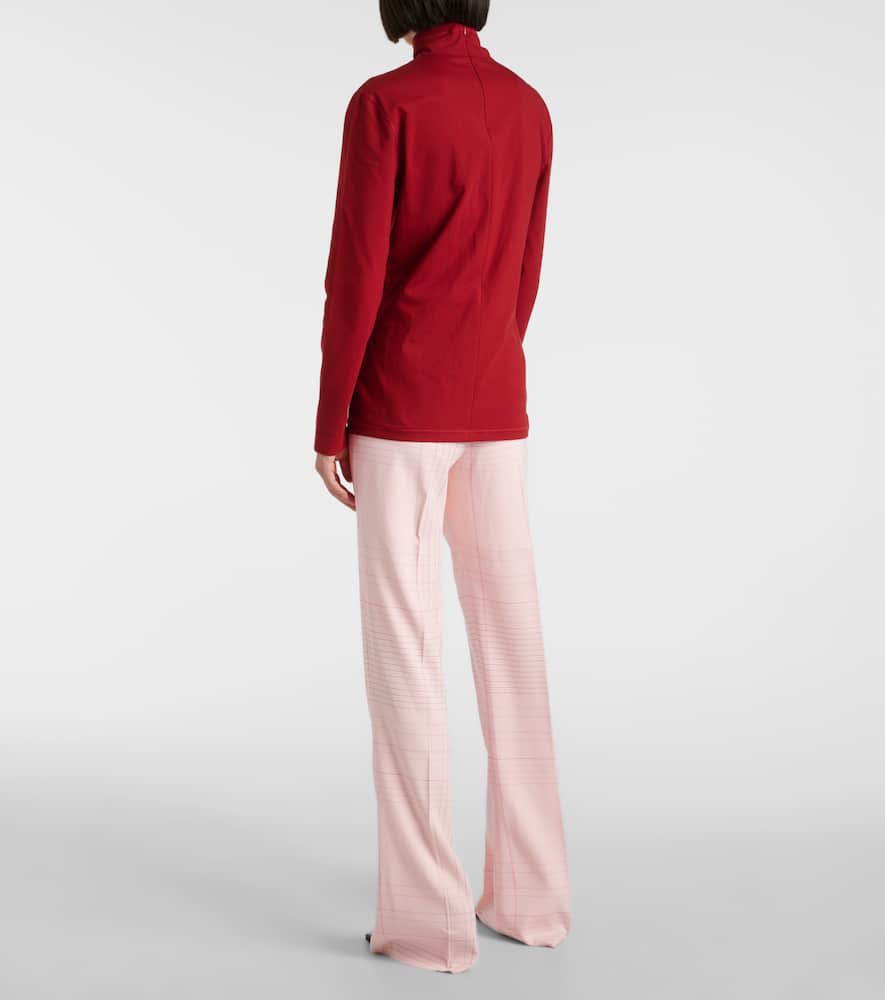 Bottega Veneta Cotton-blend Jersey Turtleneck Top In Red