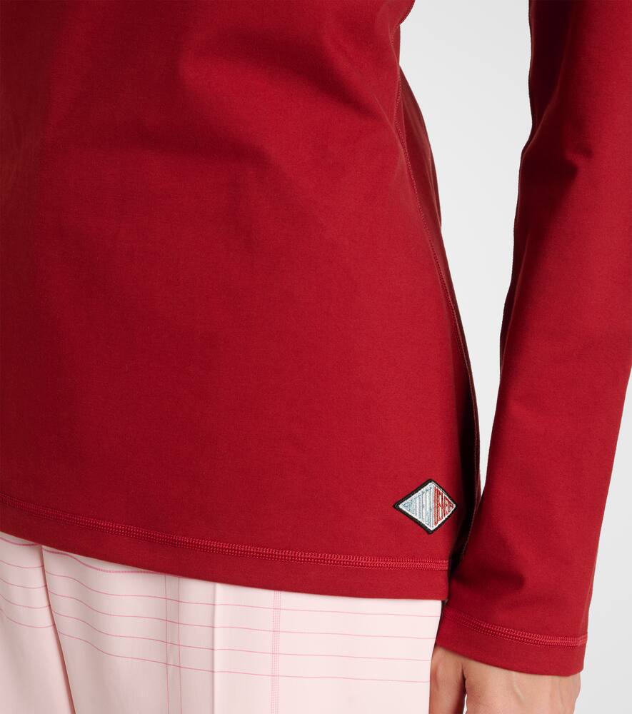 Bottega Veneta Cotton-blend Jersey Turtleneck Top In Red
