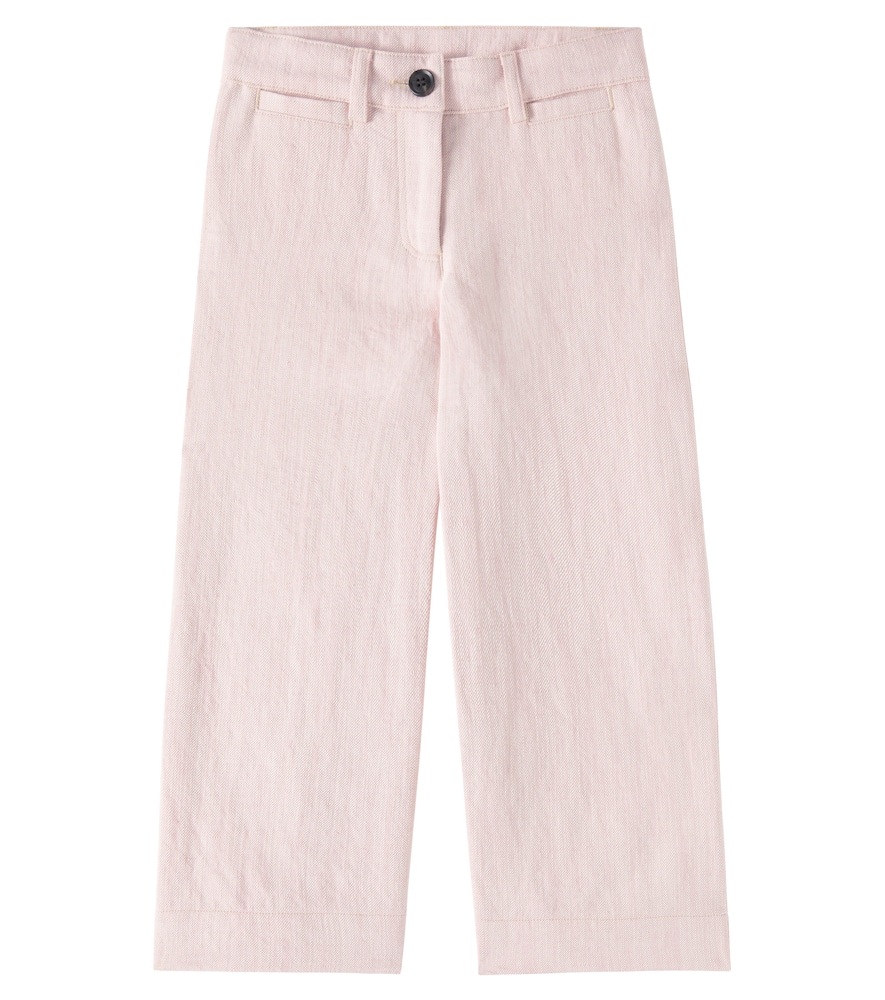 Bonpoint Gersande Cotton And Linen Pants In Pink