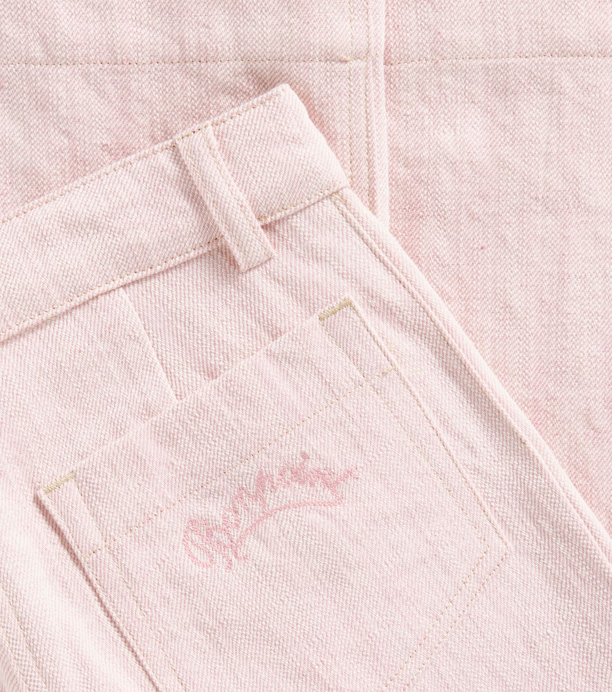 Bonpoint Gersande Cotton And Linen Pants In Pink