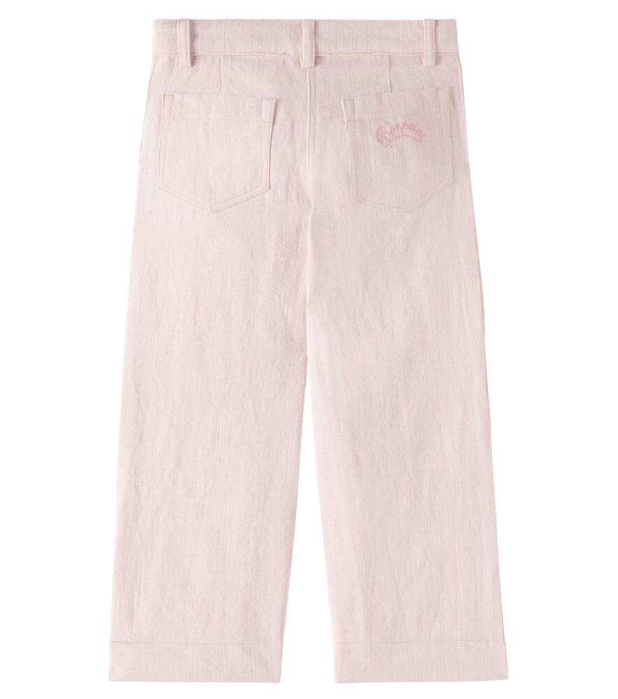 Bonpoint Gersande Cotton And Linen Pants In Pink