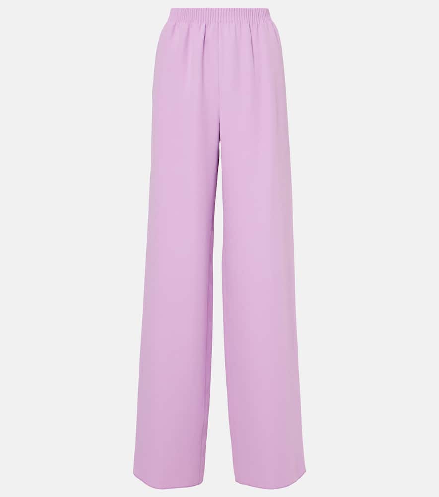 Valentino Elastic Wide Leg Trousers In Purple
