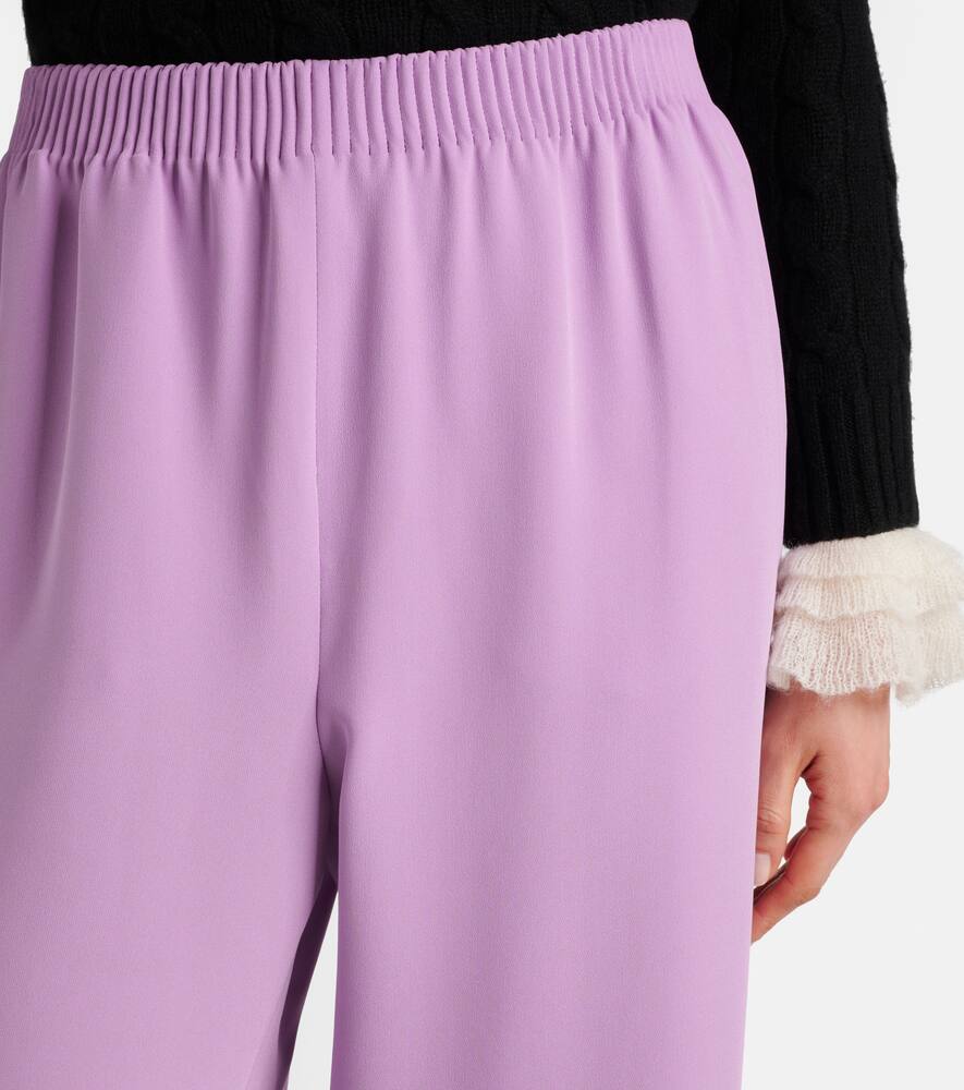 Valentino Elastic Wide Leg Trousers In Purple