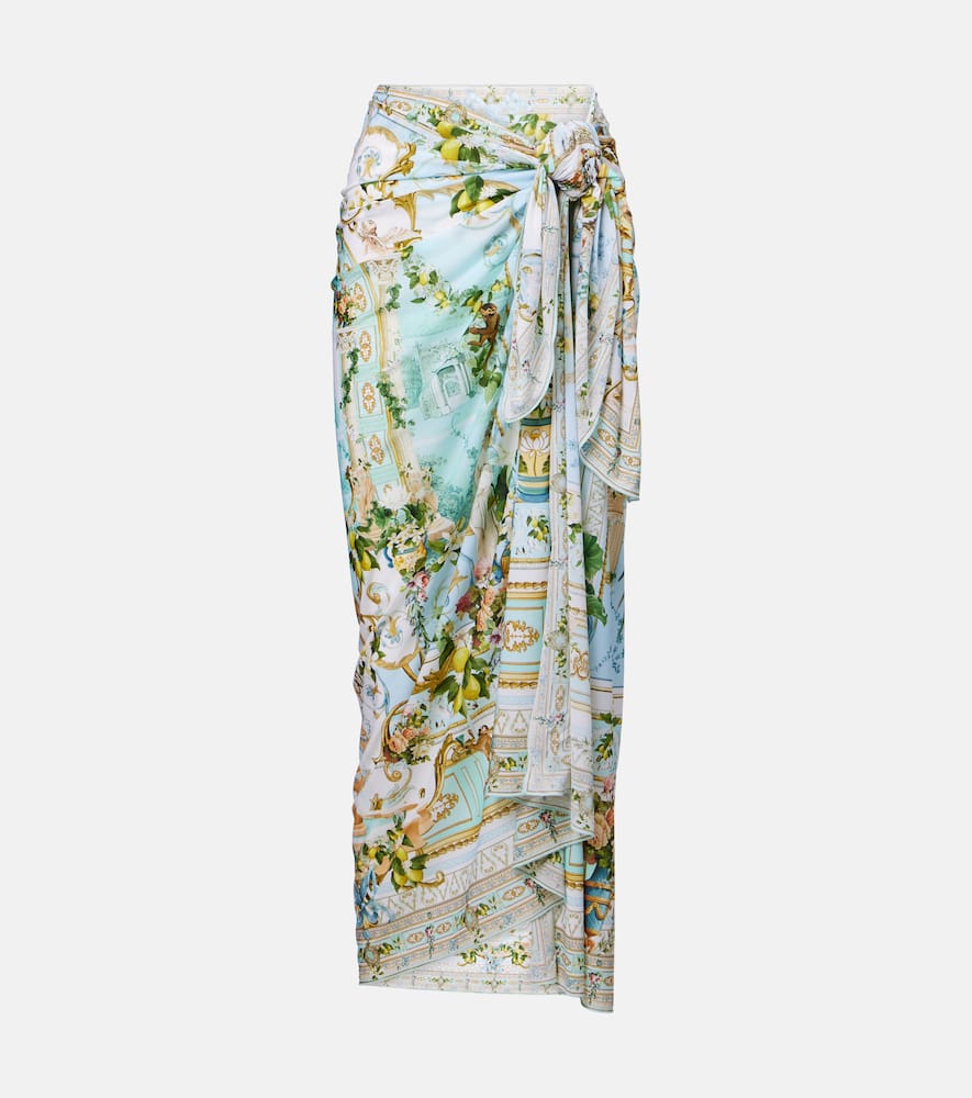 Camilla Draped Beach Cover-up In Multicoloured