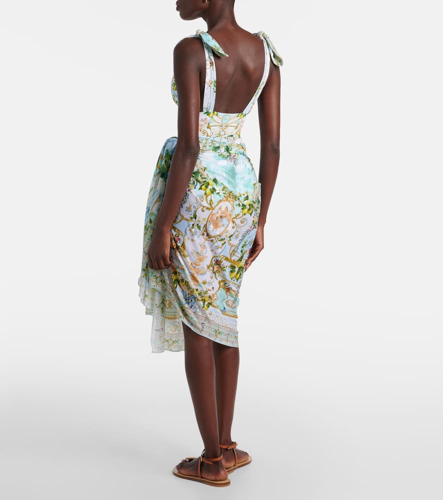 Camilla Draped Beach Cover-up In Multicoloured