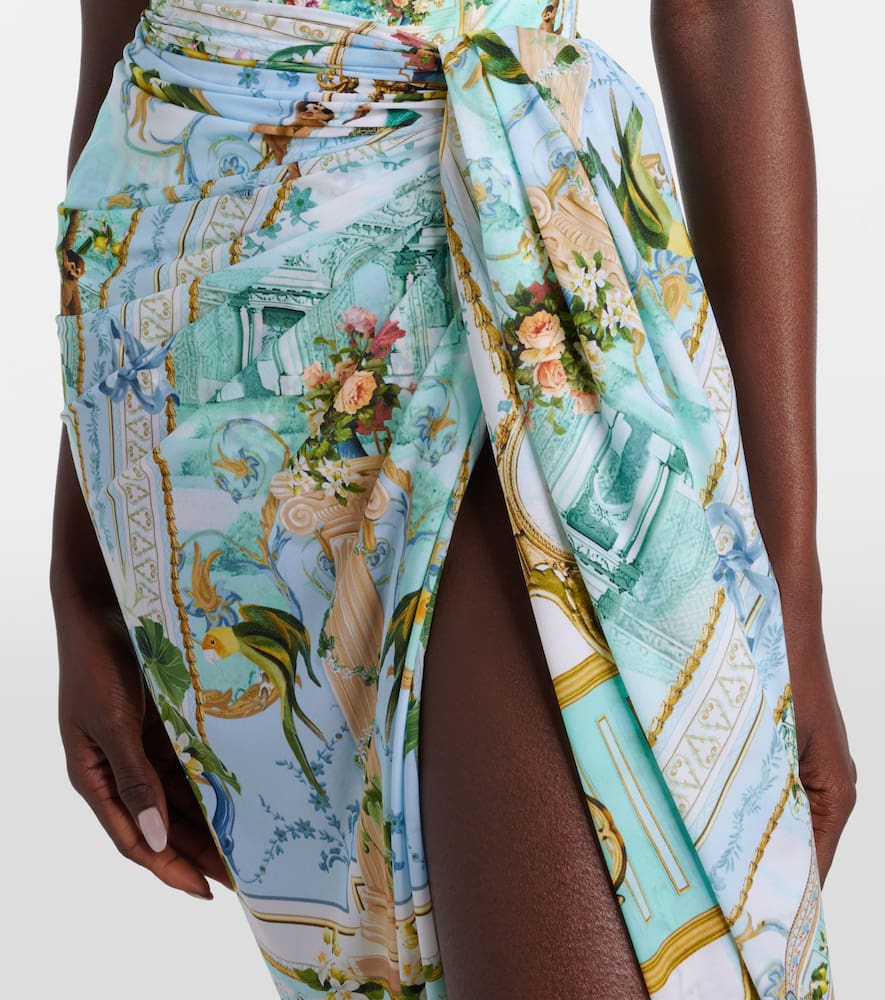 Camilla Draped Beach Cover-up In Multicoloured