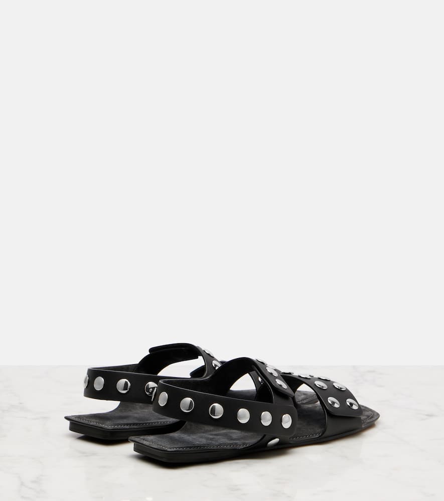 Khaite Boden Silver Studded Leather Sandals