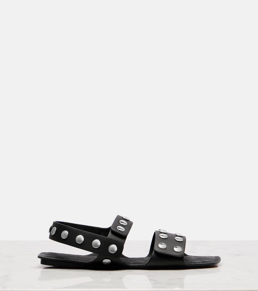 Khaite Boden Silver Studded Leather Sandals