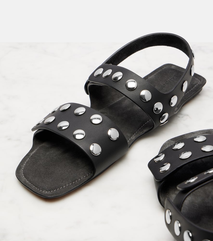 Khaite Boden Silver Studded Leather Sandals