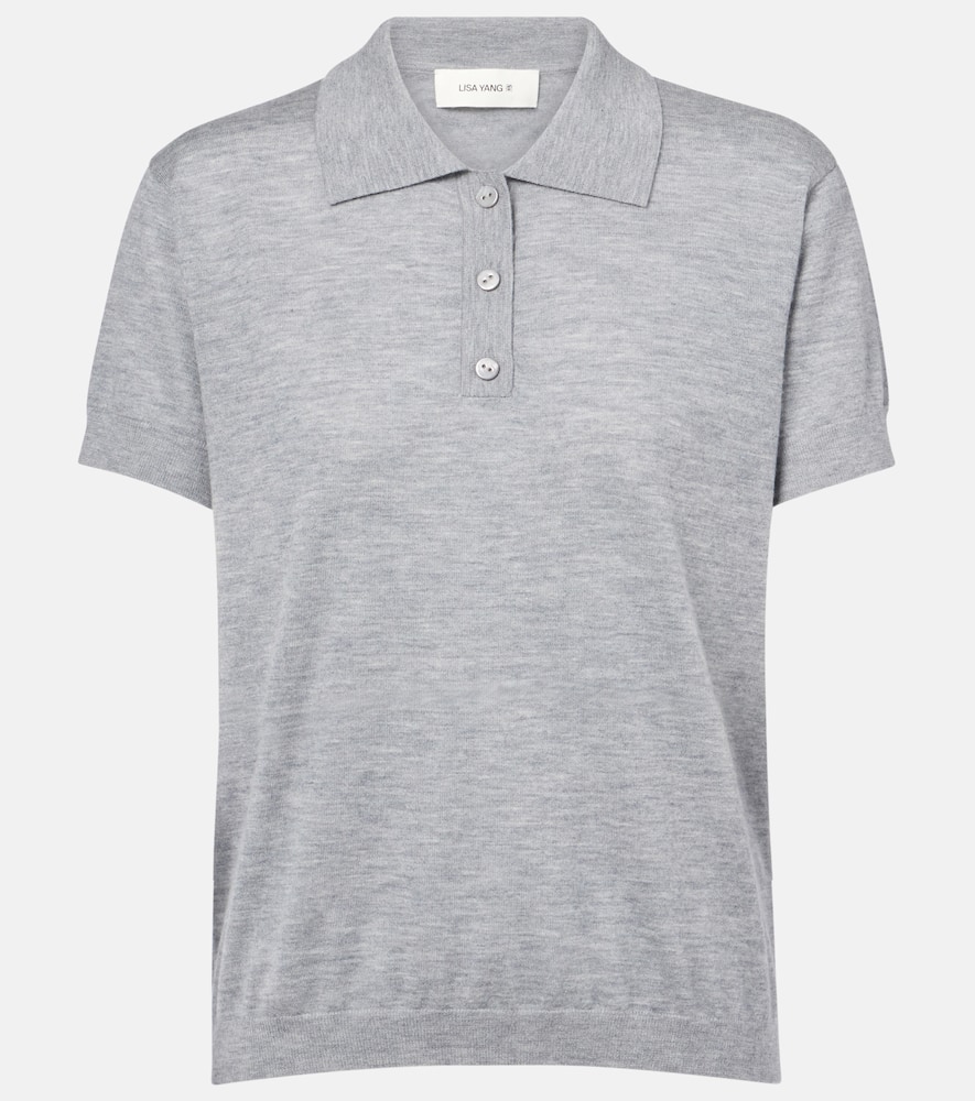 Lisa Yang Nai Knitted Cashmere Polo Shirt In Gray