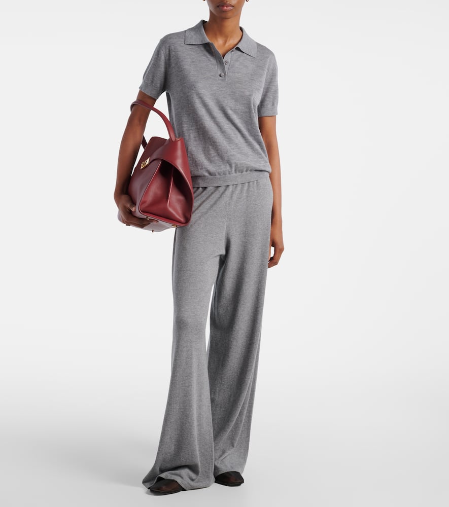 Lisa Yang Nai Knitted Cashmere Polo Shirt In Gray