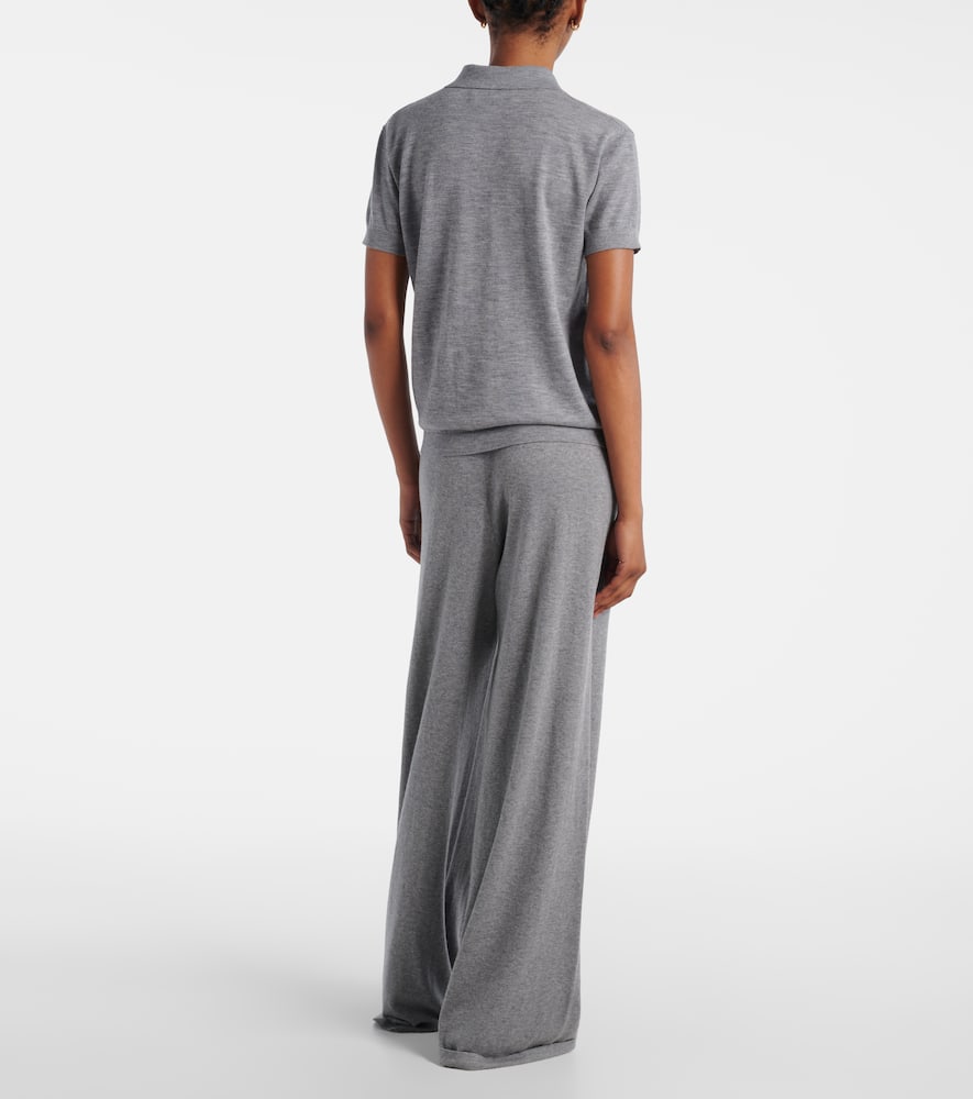 Lisa Yang Nai Knitted Cashmere Polo Shirt In Gray