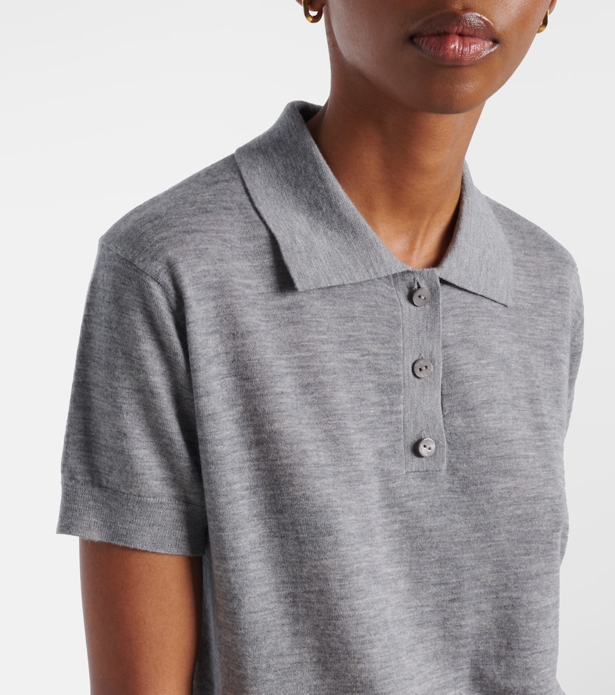 Lisa Yang Nai Knitted Cashmere Polo Shirt In Gray
