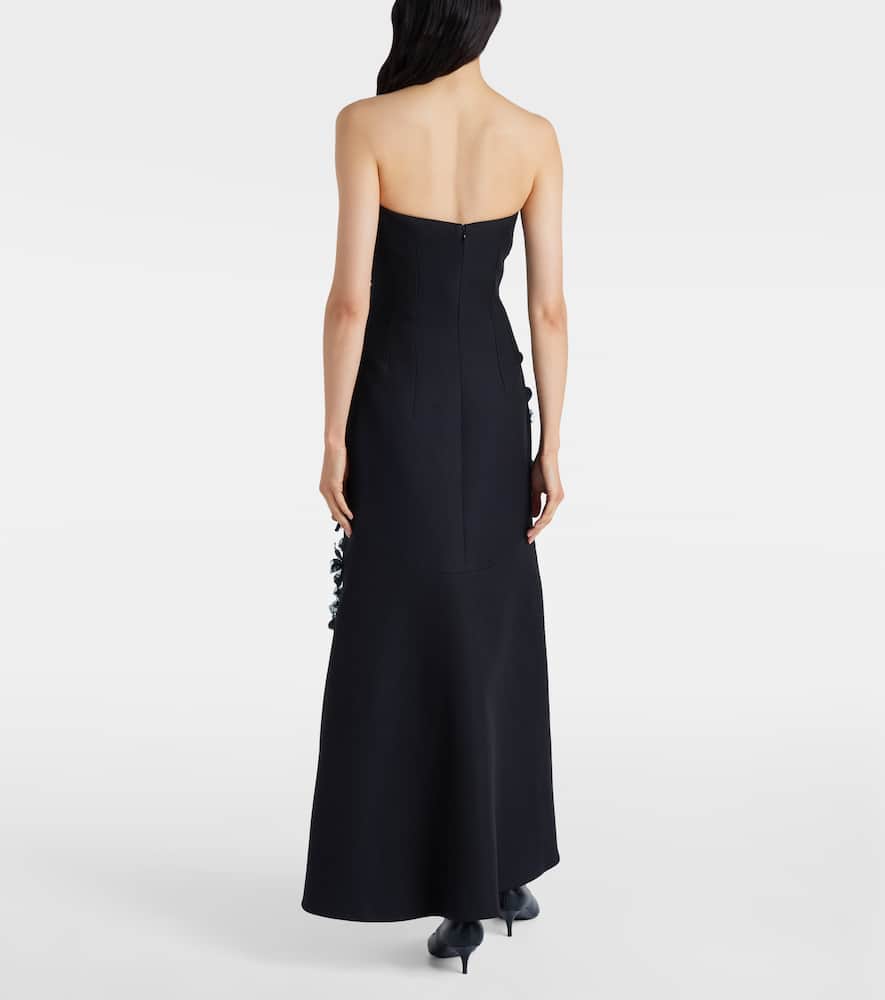 Emilia Wickstead Leilani Embellished Strapless Gown In Black