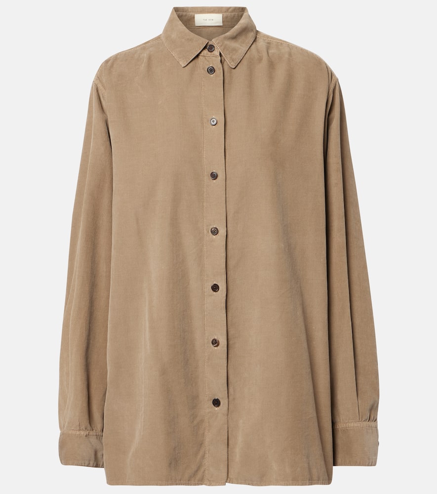 The Row Sisilia Cotton Corduroy Shirt In Brown