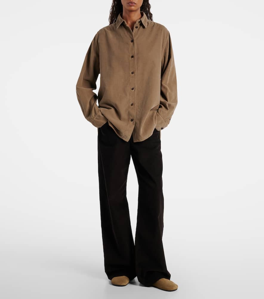 The Row Sisilia Cotton Corduroy Shirt In Brown