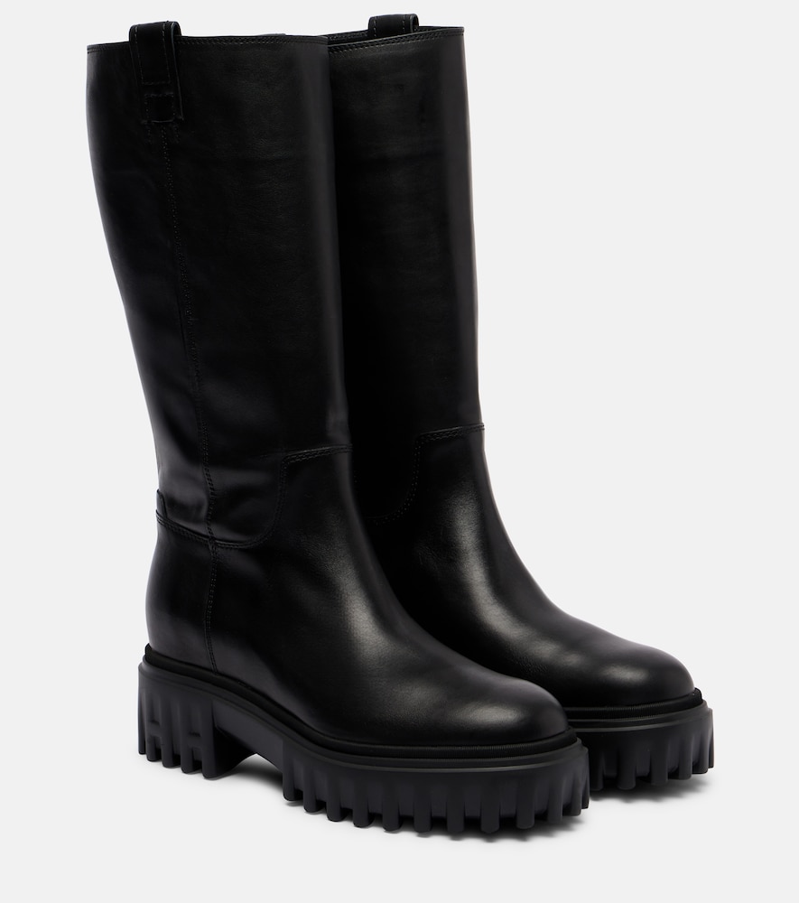H700 Leather Mid-Calf Boots