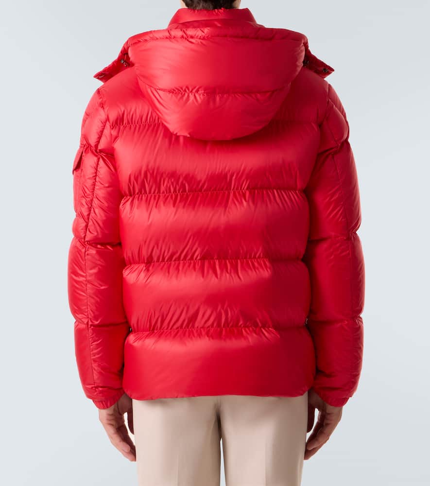 Moncler Quilted Down Jacket With Detachable Hood In Red