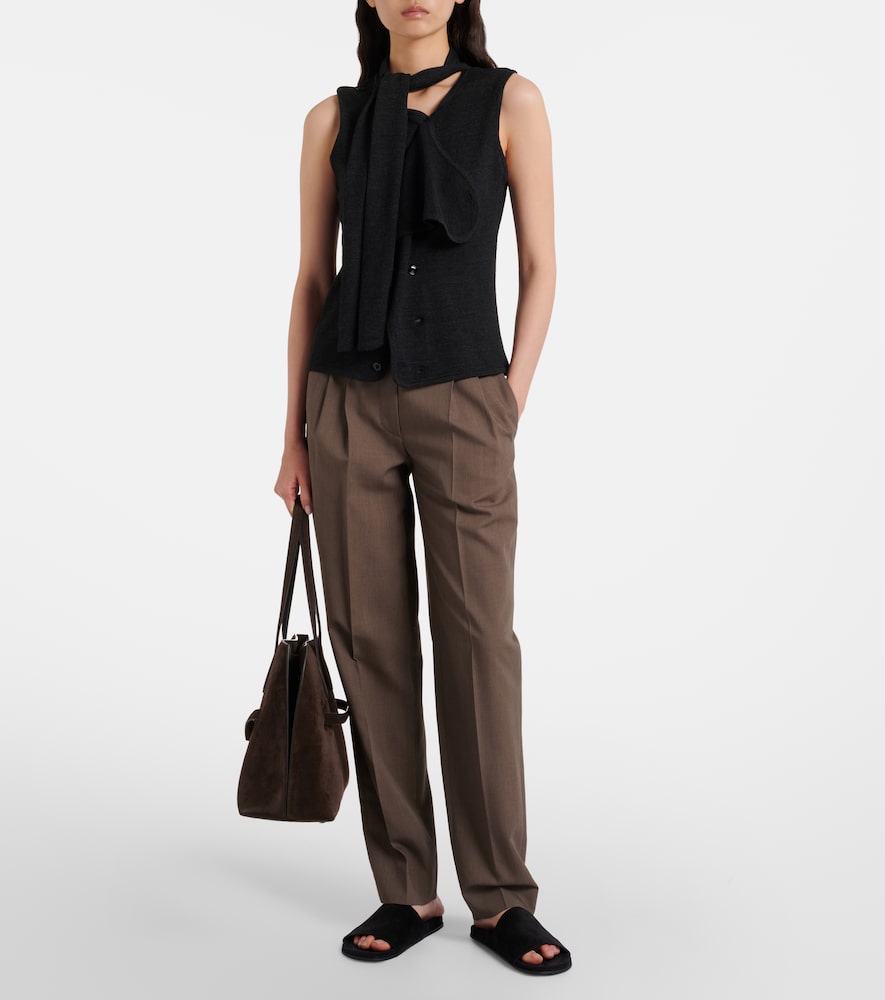 Lemaire Asymmetric wool-blend tie-neck vest